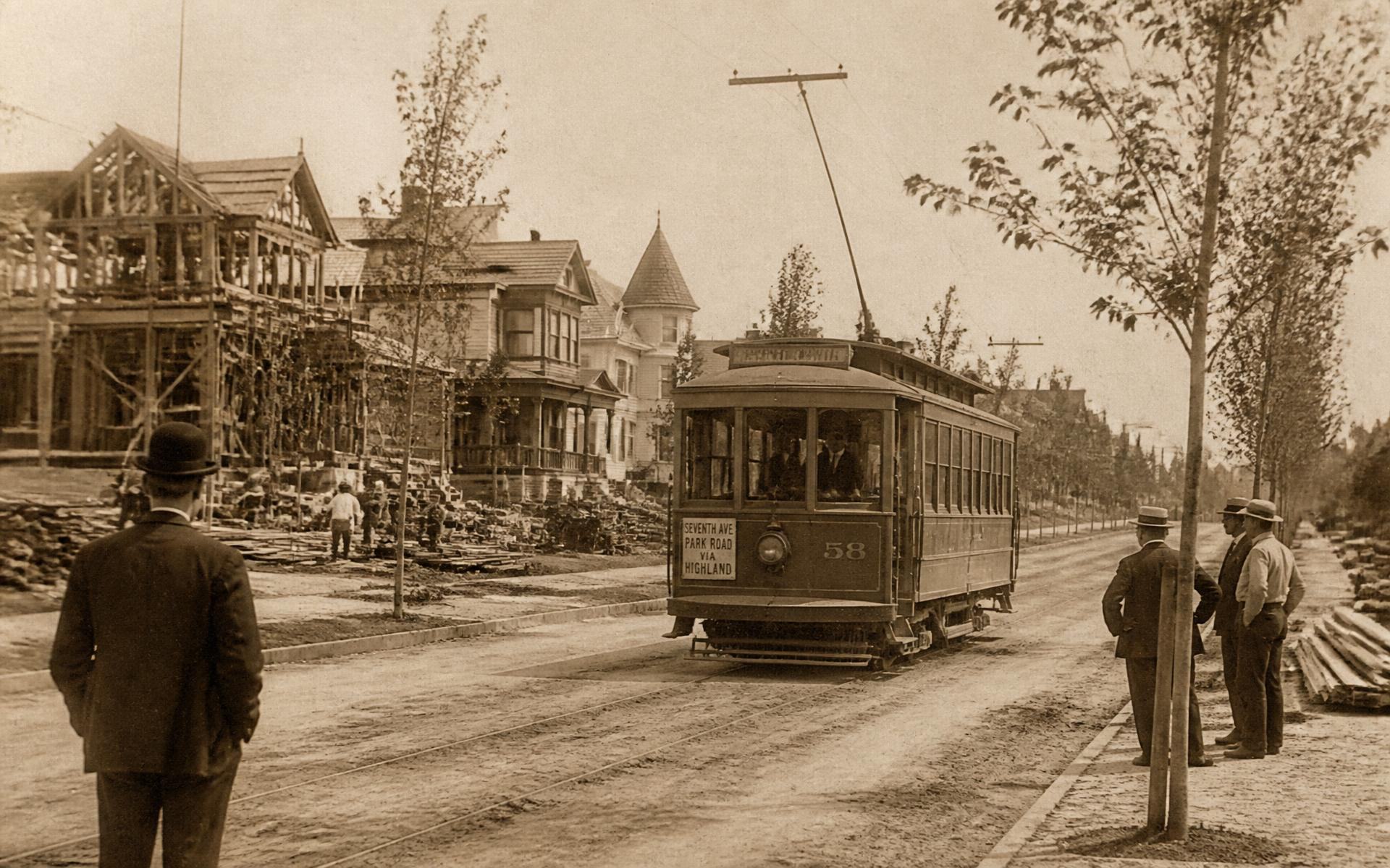 Historic streetcar era imagery from early Charlotte